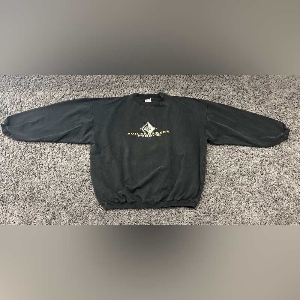 Purdue Boilermakers Cadre Athletic VTG 90s Pullover Sweatshirt Men's XL Black
